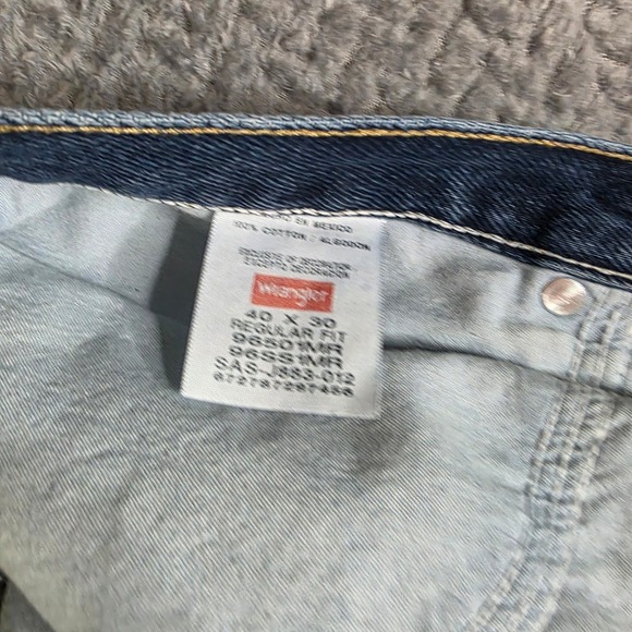 Wrangler Men's Jeans 40x30 Blue Denim Regular Fit Straight Leg Classic - Picture 5 of 7
